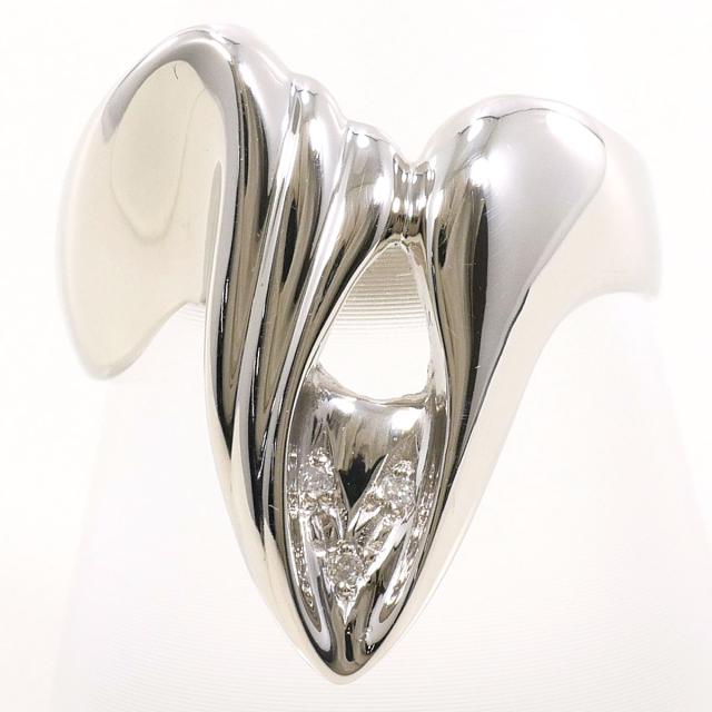 PT900 プラチナ リング・指輪 14号 ダイヤ 0.02 ct 鑑別書 総重量約7.0g 中古ジュエリー