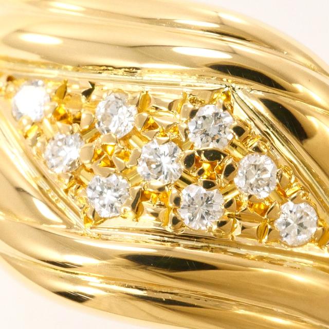 K18 18金 YG イエローゴールド リング・指輪 8号 ダイヤ 0.08ct 鑑別書 
