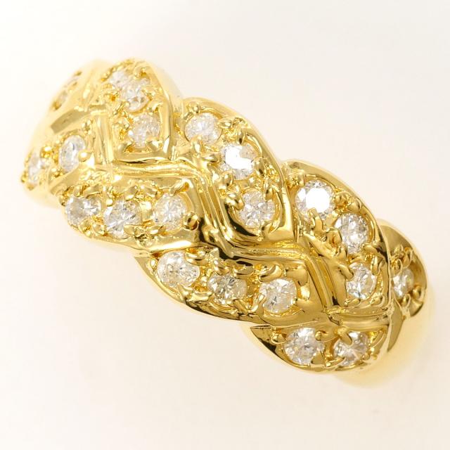 【通常価格より20%OFF】K18 18金 YG イエローゴールド リング・指輪 11.5号 ダイヤ 0.5 ct 鑑別書 総重量約5.2g 中古ジュエリー 109,120円