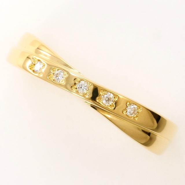 K18 18金 YG イエローゴールド リング・指輪 14号 ダイヤ 0.04ct 総 