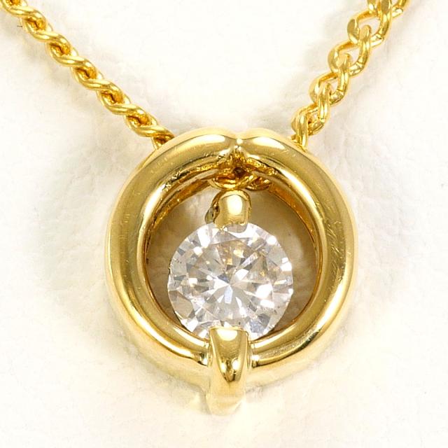 【通常価格より20%OFF】K18 18金 YG イエローゴールド ネックレス ダイヤ 0.14ct カード鑑別書 総重量約2.8g 約40cm 中古ジュエリー 102,400円