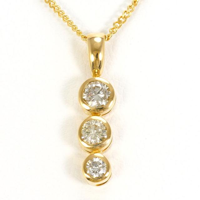 【通常価格より20%OFF】K18 18金 YG イエローゴールド ネックレス ダイヤ 0.35ct カード鑑別書 総重量約3.0g 約40cm 中古ジュエリー 102,400円