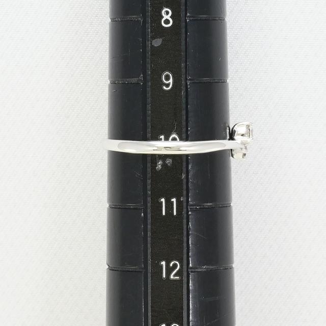 K10 10金 WG ホワイトゴールド リング・指輪 10号 ダイヤ 0.14ct 総重量約1.1g 中古ジュエリー_6