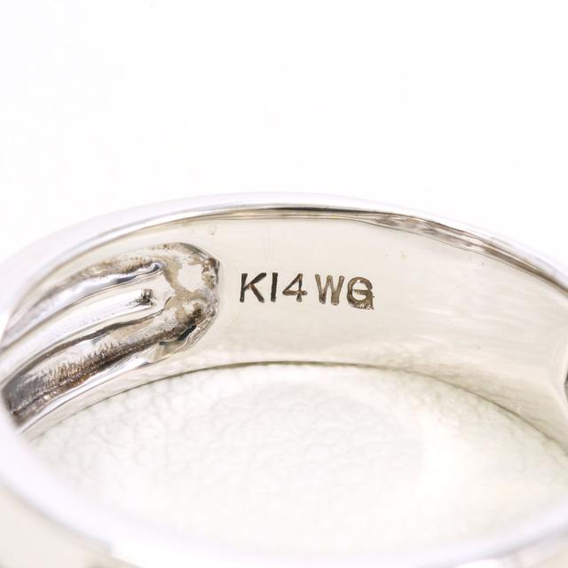 K14 14金 WG ホワイトゴールド リング・指輪 7号 ダイヤ 総重量約2.4g 中古ジュエリー_3