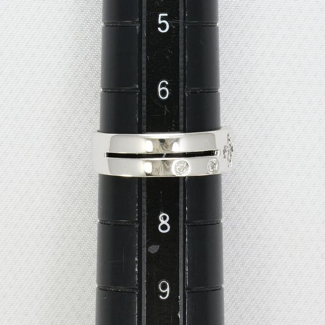 K14 14金 WG ホワイトゴールド リング・指輪 7号 ダイヤ 総重量約2.4g 中古ジュエリー_5