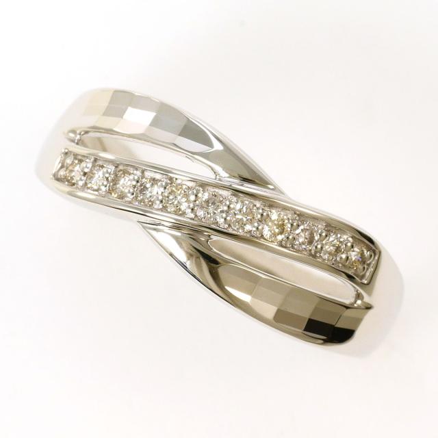 PT900 プラチナ リング・指輪 11号 ダイヤ 0.12 ct 総重量約3.9g 中古 