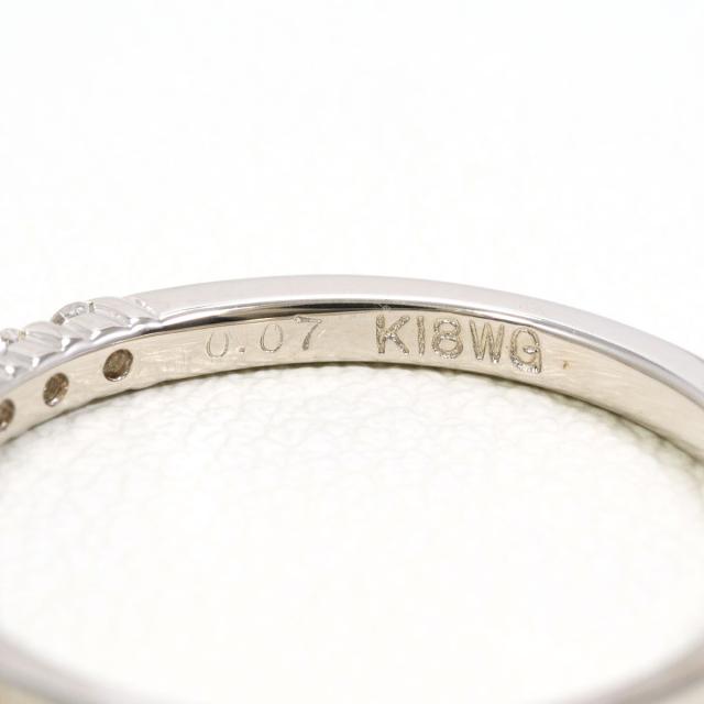 K18 18金 WG ホワイトゴールド リング・指輪 11号 ダイヤ 0.07ct 総重量約1.6g 中古ジュエリー_3