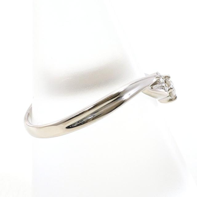 K14 14金 WG ホワイトゴールド リング・指輪 14.5号 ダイヤ 0.12ct 総重量約2.1g 中古ジュエリー