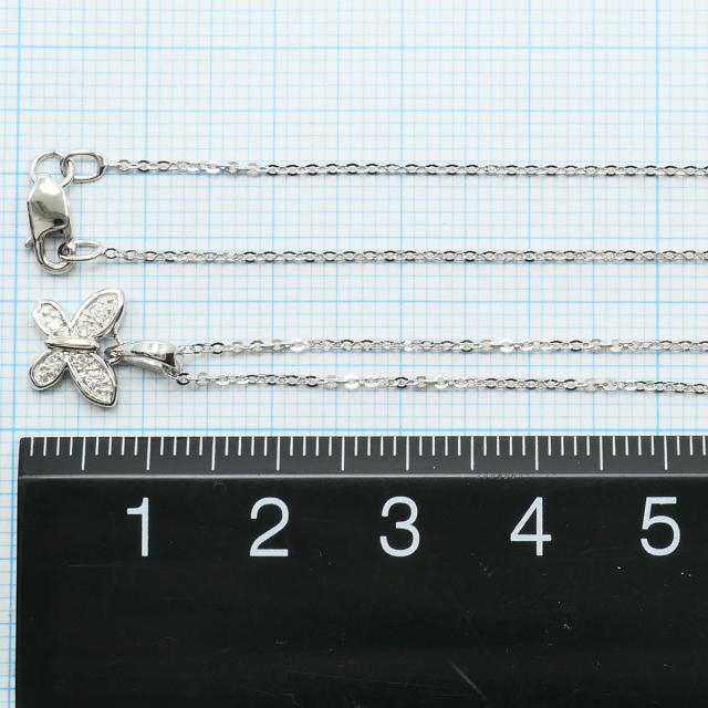 K18 18金 WG ホワイトゴールド ネックレス ダイヤ 総重量約2.1g 約40cm ジュエリー 中古_3