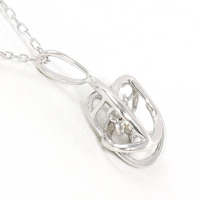 K10 10金 WG ホワイトゴールド ネックレス ダイヤ 0.05ct 総重量約0.7g 約40cm 中古ジュエリー_1