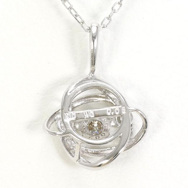 K10 10金 WG ホワイトゴールド ネックレス ダイヤ 0.05ct 総重量約0.7g 約40cm 中古ジュエリー_2