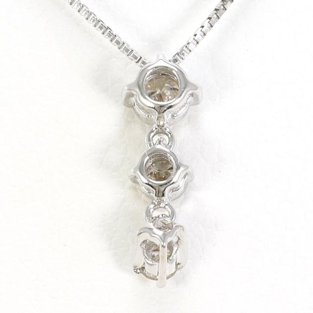 K18 18金 WG ホワイトゴールド ネックレス ダイヤ 0.20ct 総重量約1.4g 約40cm 中古ジュエリー_2