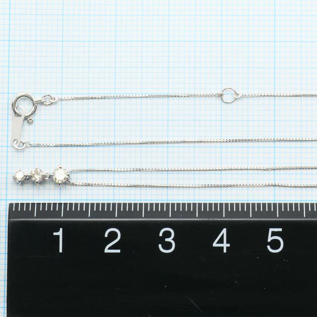 K18 18金 WG ホワイトゴールド ネックレス ダイヤ 0.20ct 総重量約1.4g 約40cm 中古ジュエリー_3