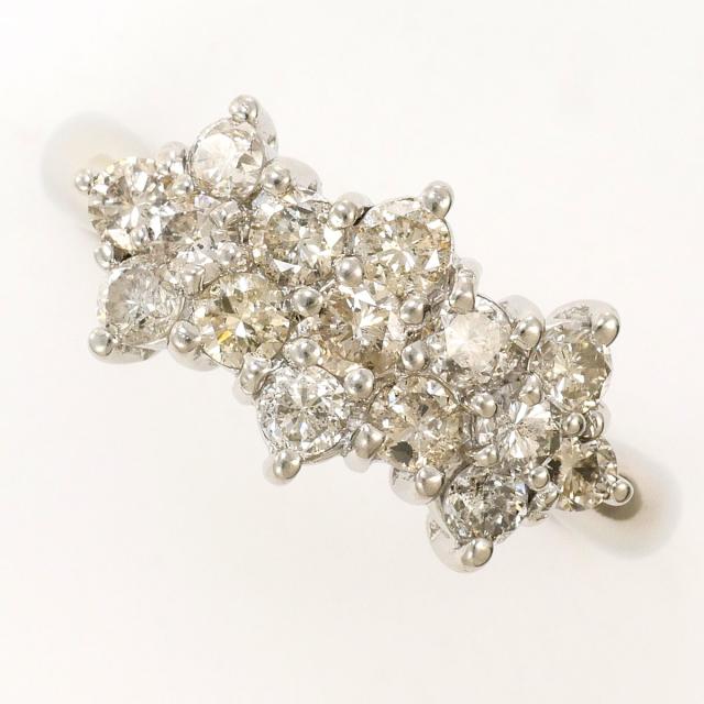 PT900 プラチナ リング・指輪 13号 ダイヤ 1.00 ct カード鑑別書 総 