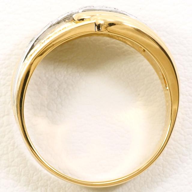PT プラチナ K18 18金 YG イエローゴールド リング・指輪 12号 ダイヤ 0.13ct カード鑑別書 総重量約5.1g 中古ジュエリー_2
