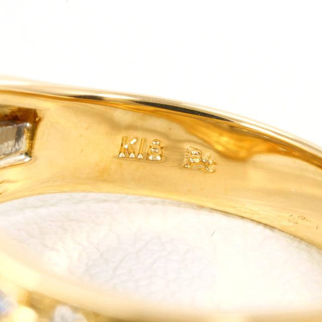 PT プラチナ K18 18金 YG イエローゴールド リング・指輪 12号 ダイヤ 0.13ct カード鑑別書 総重量約5.1g 中古ジュエリー_4