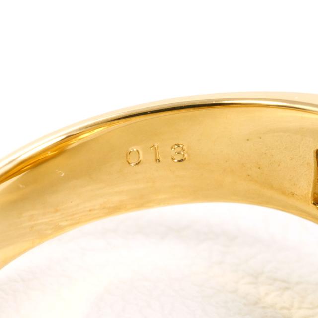PT プラチナ K18 18金 YG イエローゴールド リング・指輪 12号 ダイヤ 0.13ct カード鑑別書 総重量約5.1g 中古ジュエリー_5