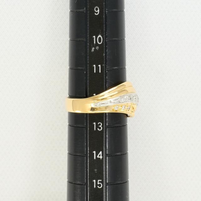 PT プラチナ K18 18金 YG イエローゴールド リング・指輪 12号 ダイヤ 0.13ct カード鑑別書 総重量約5.1g 中古ジュエリー_7