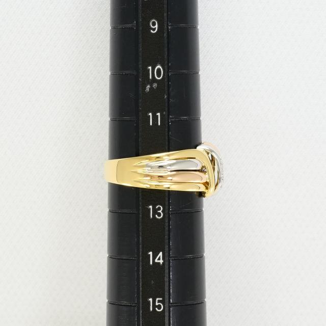 PT900 プラチナ K18 18金 YG イエローゴールド リング・指輪 12号 ダイヤ 0.06ct カード鑑別書 総重量約5.2g 中古ジュエリー_6