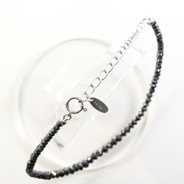 K18 18金 WG ホワイトゴールド ブレスレット ブラックダイヤ 10.00ct 総重量約3.2g 約22cm 中古ジュエリー_1