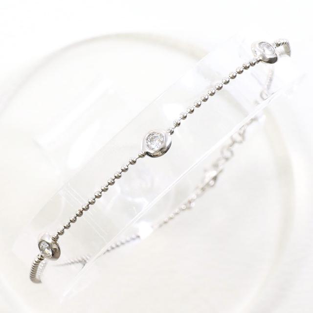 PT850 プラチナ ブレスレット ダイヤ 総重量約1.6g 約17cm 中古ジュエリー