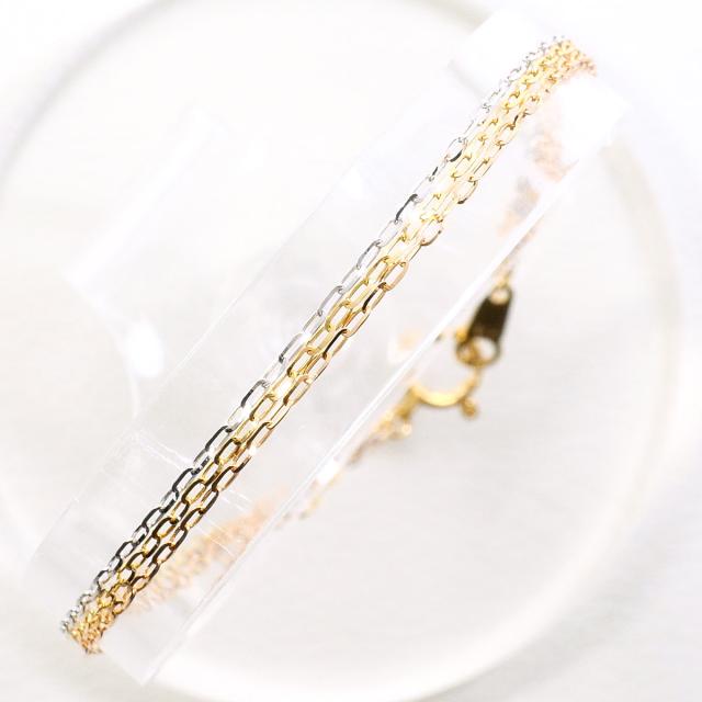 K18 18金 YG イエローゴールド ブレスレット 総重量約1.2g 約18cm 中古ジュエリー