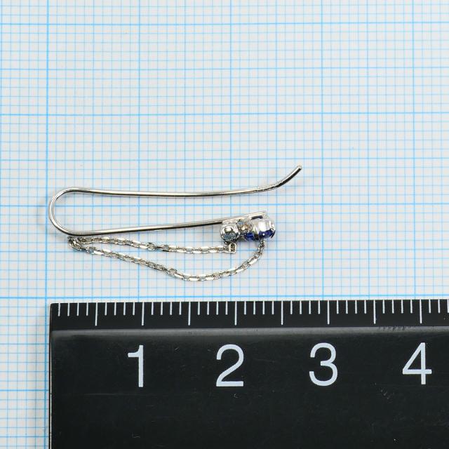 K10 10金 WG 白いことゴールド ピアス(片耳) 人工石 天然石 総掛け目約0.4g レディース 【中古】