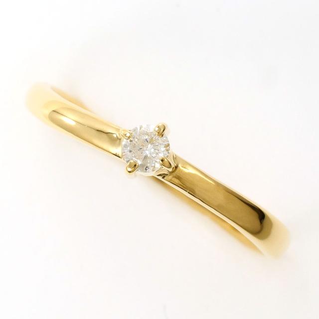 【通常価格より20%OFF】K18 18金 YG イエローゴールド リング・指輪 13号 ダイヤ 0.10ct 総重量約1.1g 中古ジュエリー