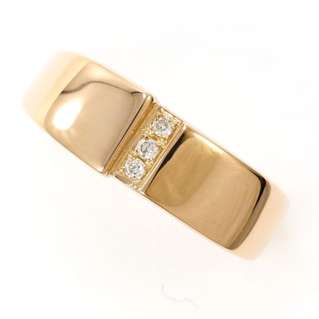 K18 18金 PG ピンクゴールド リング・指輪 10号 ダイヤ 0.03ct 総重量約2.3g 中古ジュエリー