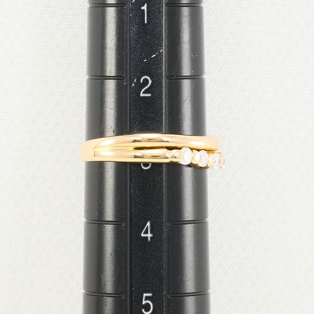 K18 18金 PG ピンクゴールド リング・指輪 3号 ダイヤ 0.19ct 総重量約1.7g 中古ジュエリー_6