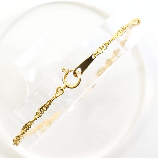 K18 18金 YG イエローゴールド ブレスレット 総重量約1.2g 約18.5cm 中古ジュエリー_1