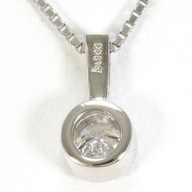 PT900 プラチナ PT850 プラチナ ネックレス ダイヤ 0.21ct 総重量約3.0g 約45cm 中古ジュエリー