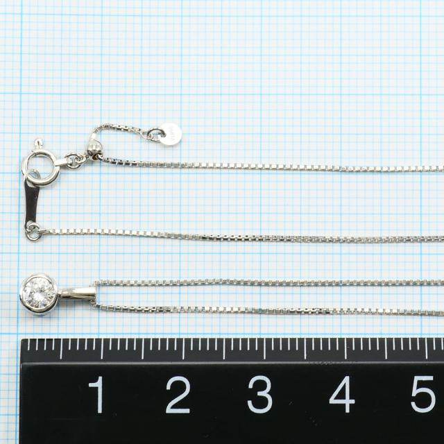 PT900 プラチナ PT850 プラチナ ネックレス ダイヤ 0.21ct 総重量約3.0g 約45cm 中古ジュエリー