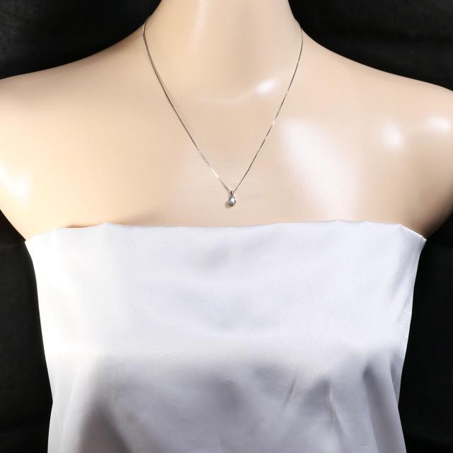 PT900 プラチナ PT850 プラチナ ネックレス ダイヤ 0.21ct 総重量約3.0g 約45cm 中古ジュエリー