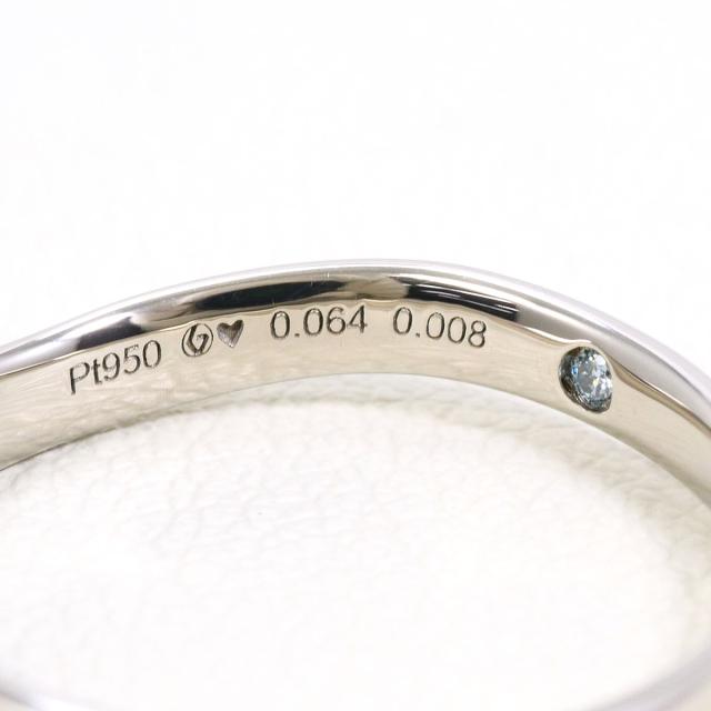 ガラジュエリー PT950 プラチナ リング・指輪 10号 ダイヤ 0.064ct ブルーダイヤ 0.008ct 総重量約2.6g 中古ジュエリー_3