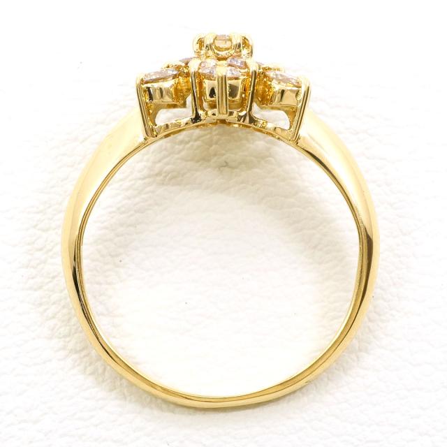 K18 18金 YG イエローゴールド リング・指輪 8号 ブラウンダイヤ 0.52ct 総重量約1.9g 中古ジュエリー_1