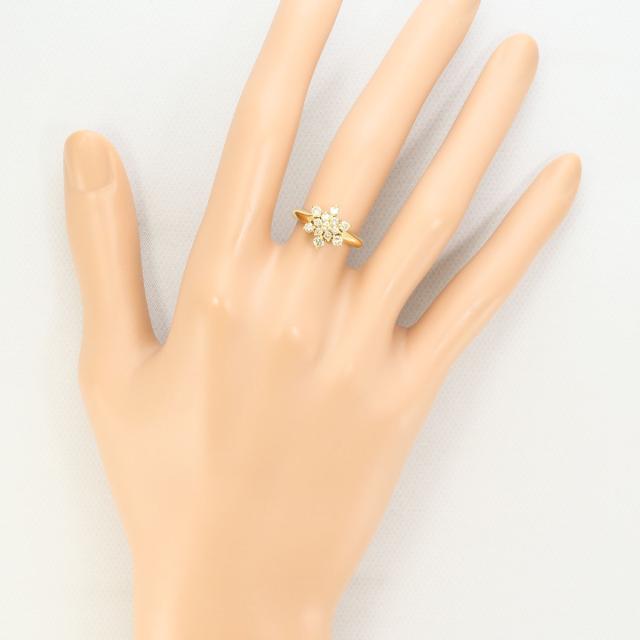 K18 18金 YG イエローゴールド リング・指輪 8号 ブラウンダイヤ 0.52ct 総重量約1.9g 中古ジュエリー_5