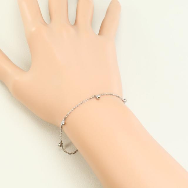 K18 18金 WG ホワイトゴールド ブレスレット 総重量約1.5g 約18cm 中古ジュエリー