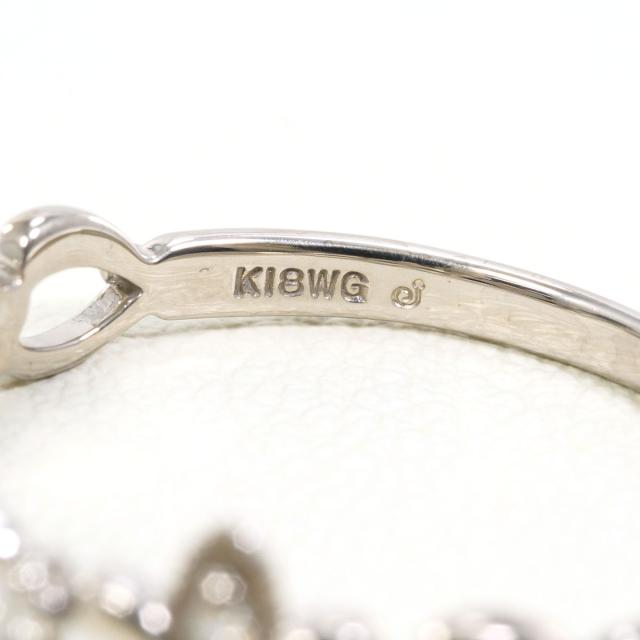 K18 18金 WG ホワイトゴールド リング・指輪 14号 ダイヤ 0.04 ct 総重量約1.8g 中古ジュエリー_3