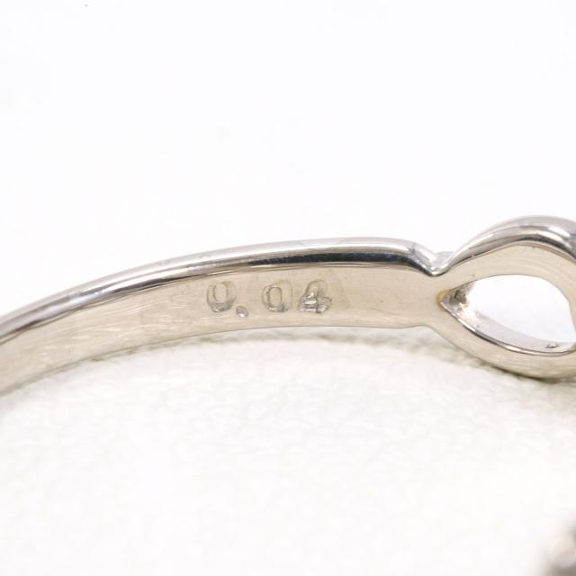 K18 18金 WG ホワイトゴールド リング・指輪 14号 ダイヤ 0.04 ct 総重量約1.8g 中古ジュエリー_4