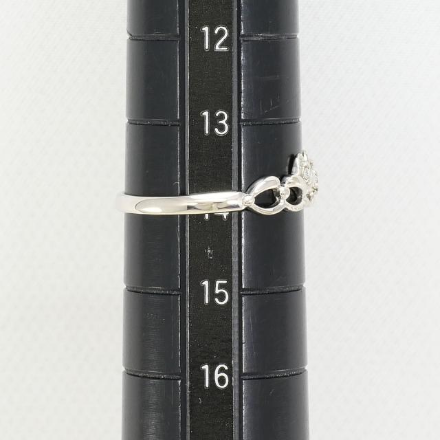 K18 18金 WG ホワイトゴールド リング・指輪 14号 ダイヤ 0.04 ct 総重量約1.8g 中古ジュエリー_6