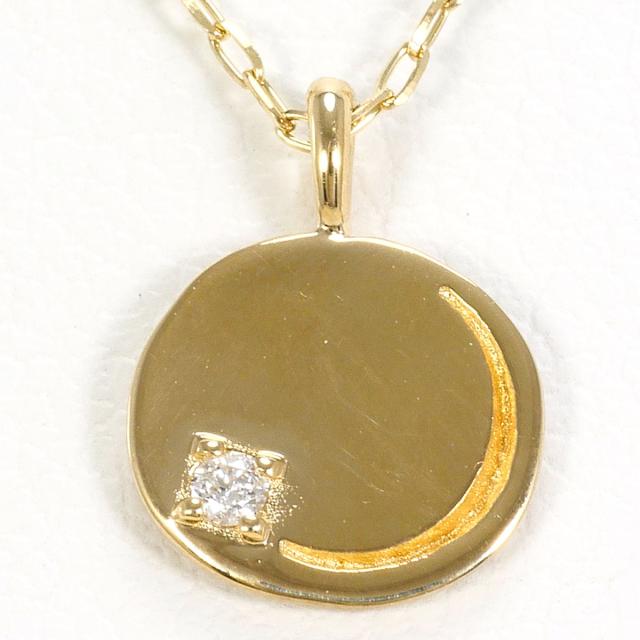 エテ K10 10金 YG イエローゴールド ネックレス ダイヤ 0.01ct 総重量約1.0g 約42cm 中古ジュエリー