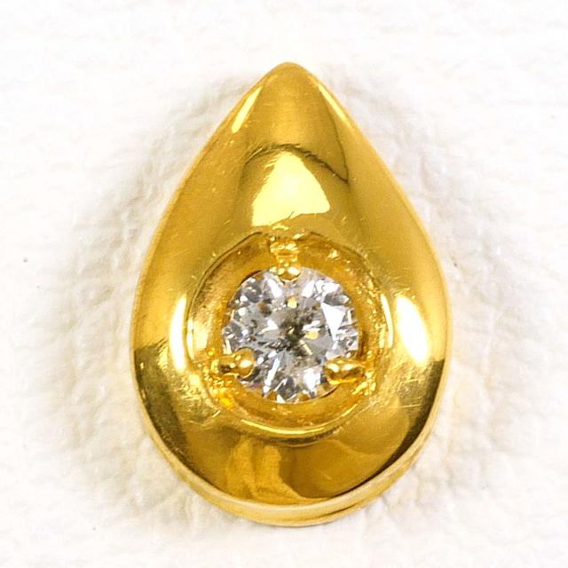 K24 24金 YG イエローゴールド ペンダントトップ ダイヤ 0.1ct 総重量約0.8g 中古ジュエリー