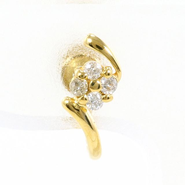 K18 18金 YG イエローゴールド イヤリング(片耳) ダイヤ 0.07ct 総重量約0.7g レディース 【中古】