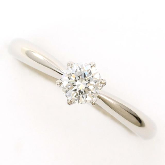 PT1000 プラチナ リング・指輪 9号 ダイヤ 0.305ct VVS2 鑑定書 総重量約3.1g 中古ジュエリー
