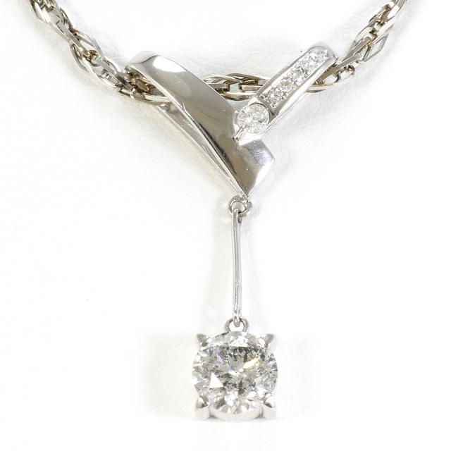 PT900 プラチナ PT850 プラチナ ネックレス ダイヤ 1.743ct ダイヤ 0.11ct 鑑別書 総重量約13.5g 約50cm 中古ジュエリー