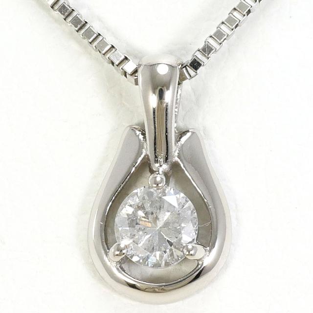 PT900 プラチナ PT850 プラチナ ネックレス ダイヤ 0.15ct 総重量約2.0g 約40cm 中古ジュエリー