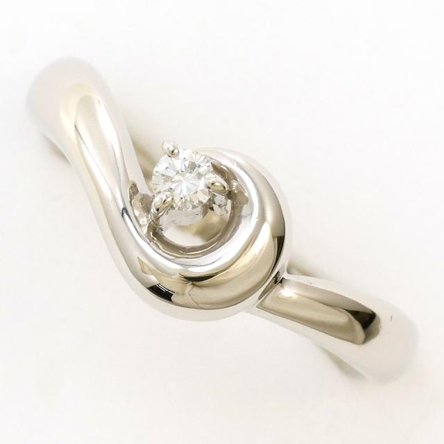 PT900 プラチナ リング・指輪 9号 ダイヤ 0.05ct 総重量約3.2g 中古ジュエリー