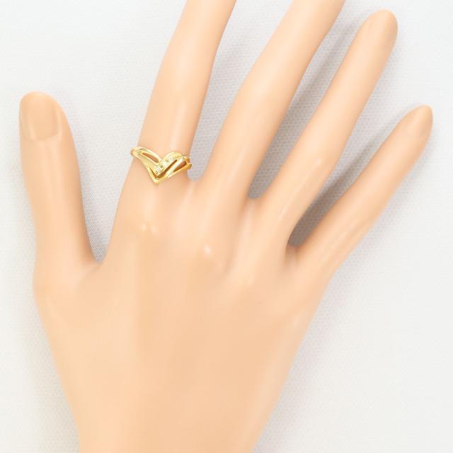 K18 18金 YG イエローゴールド リング・指輪 12号 ダイヤ 0.03ct 総重量約1.7g 中古ジュエリー_5