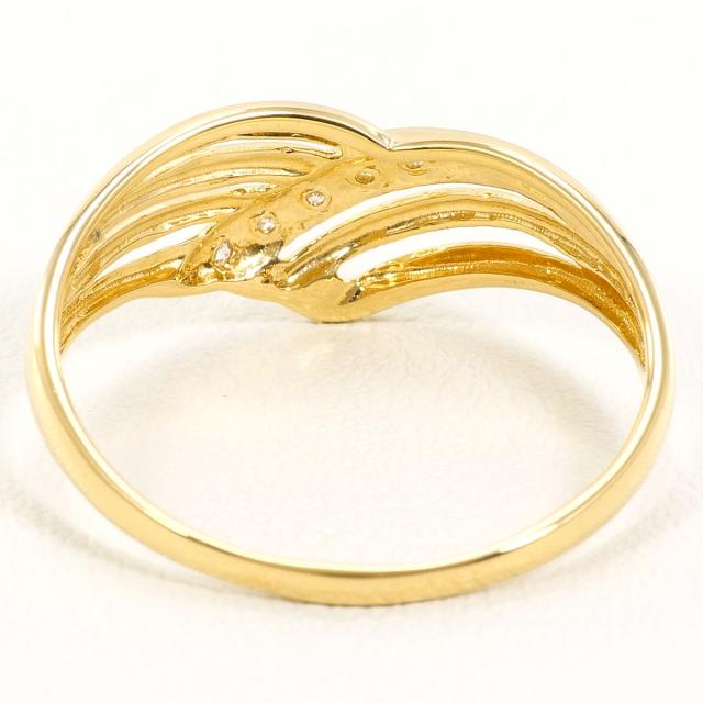K18 18金 YG イエローゴールド リング・指輪 15.5号 ダイヤ 0.03ct 総重量約2.0g 中古ジュエリー_2